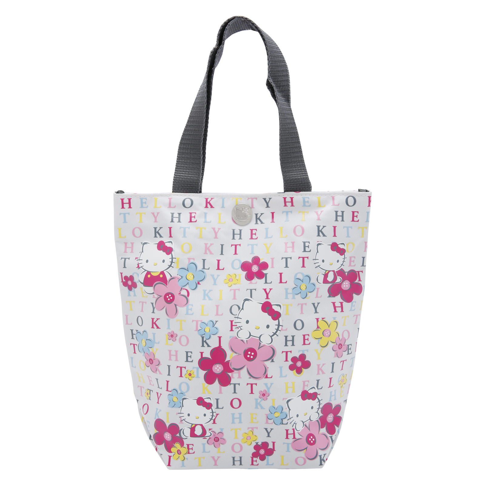 Hello Kitty Travel Flower Printed, Floral Mini Tote Bag, Small, White