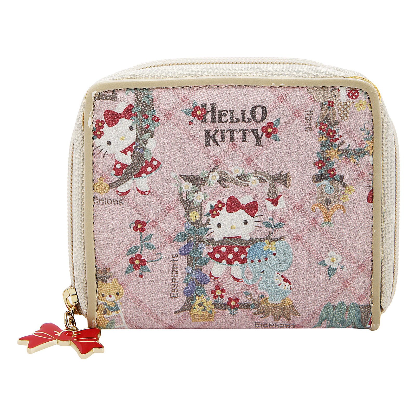 Hello Kitty Zip Closure Wallet, Tri Pocket Purse, Card Holder, Pink