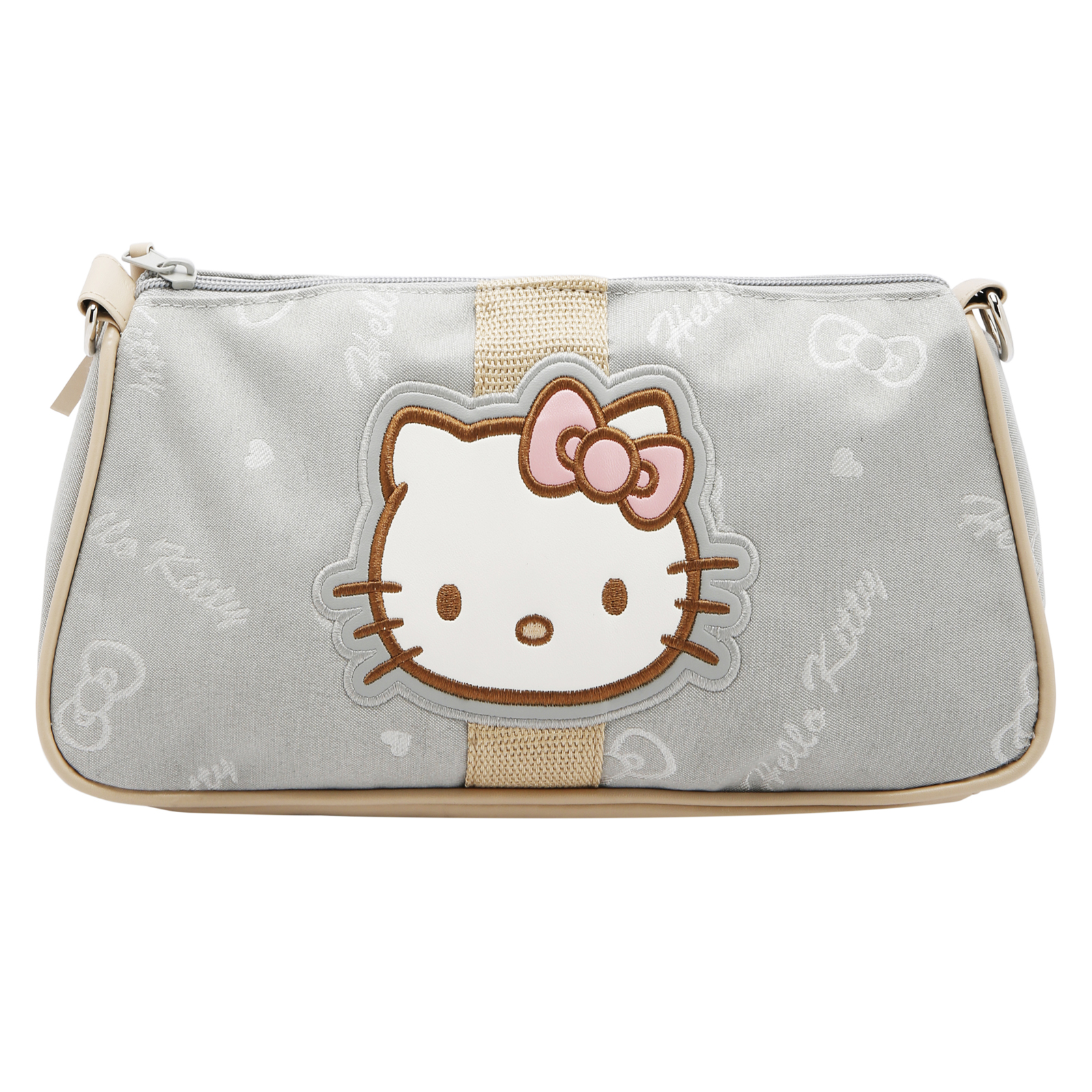 Hello Kitty Printed Shoulder Bag, Travel Bag, Accessories Bag, Grey