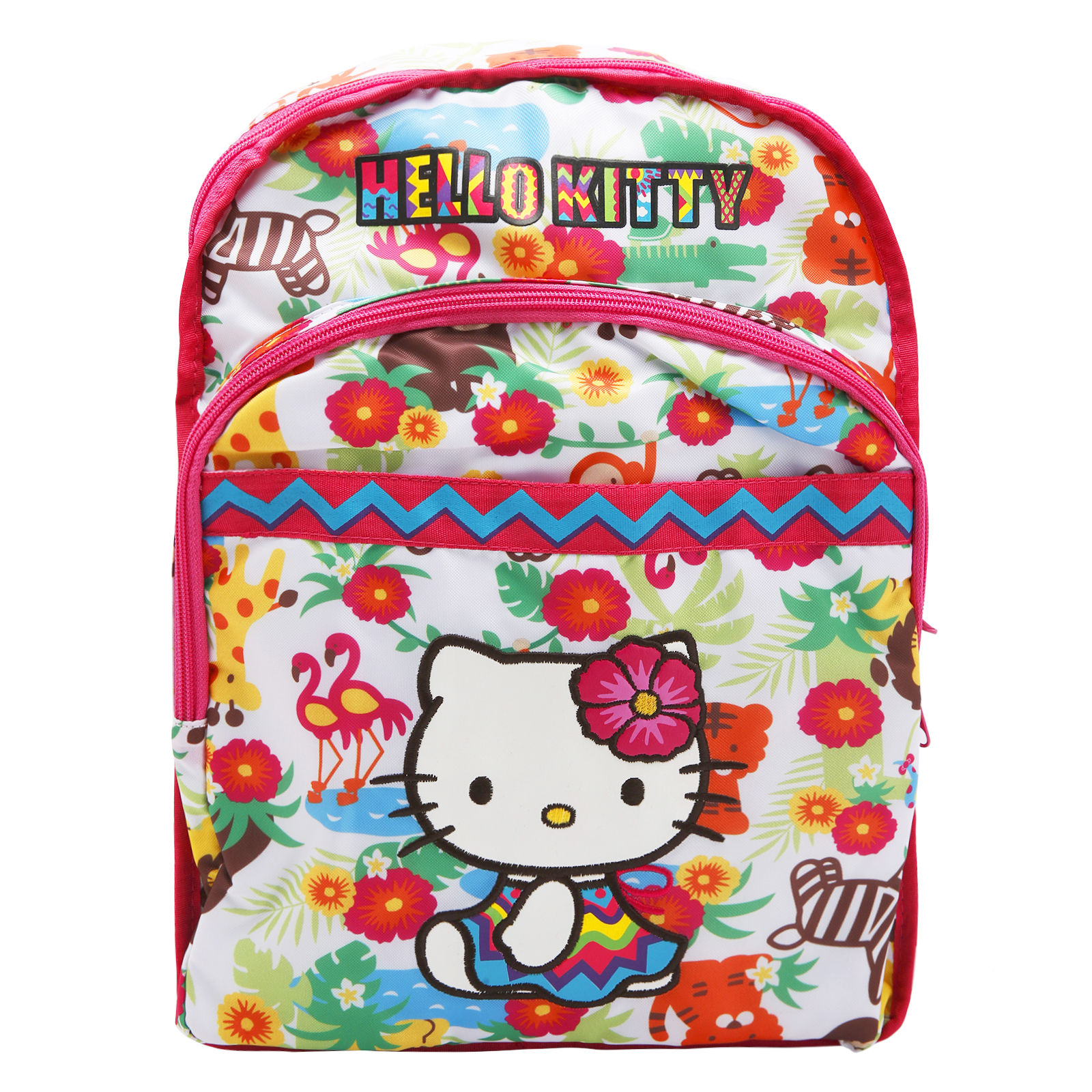 Hello Kitty Printed Backpack, School Bag, Printed Animals Texture, Multicolour
