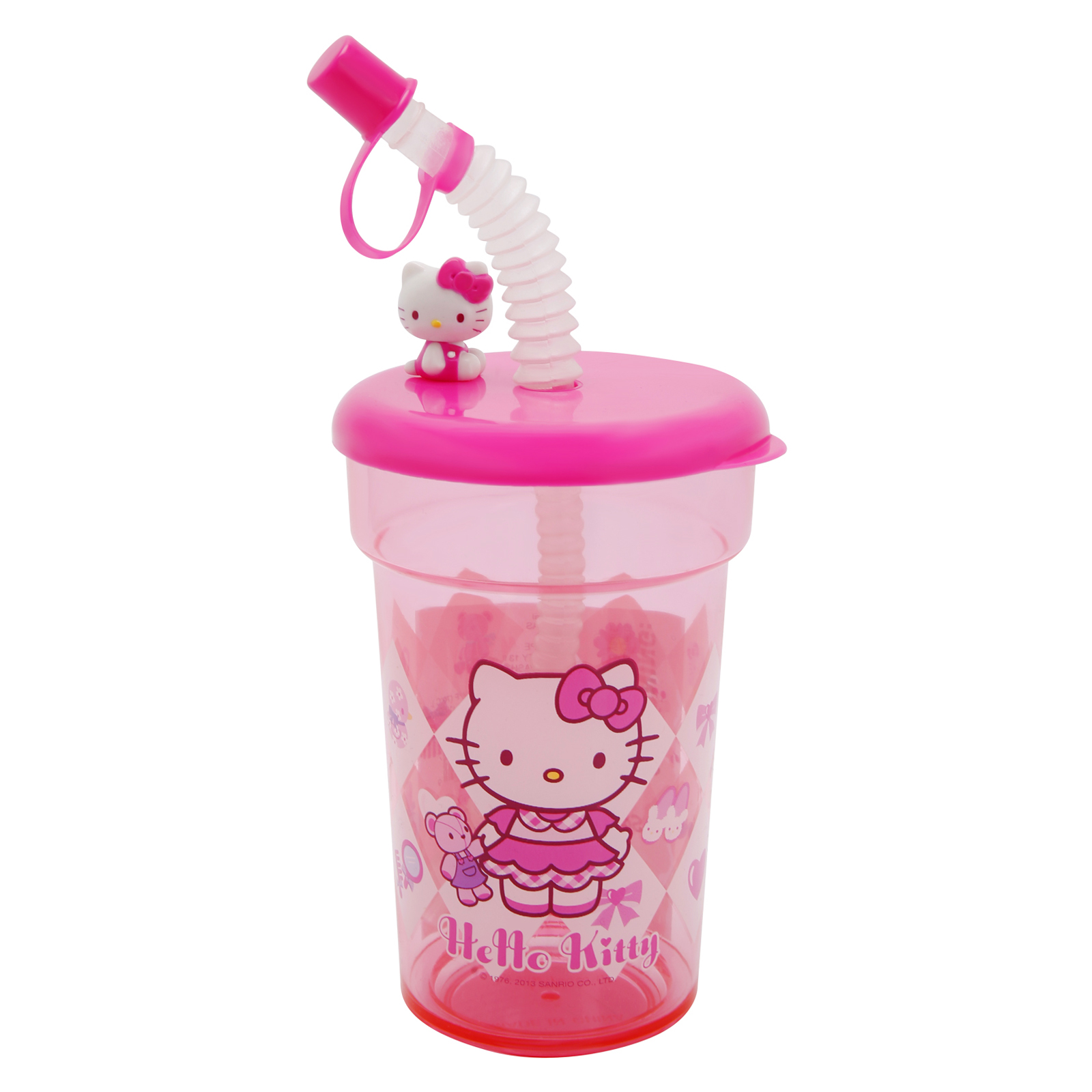Hello Kitty Leak Proof Straw Cup, Travel Cup, Reuseable, Pink, 390 ml